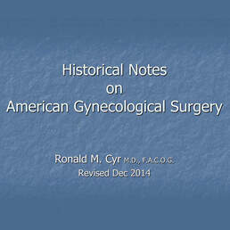 Title page of PDF presentation on the history of American Gynecology