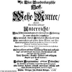 Title Page: SIEGEMUNDIN 1708; Hof-Wheh-Mütter